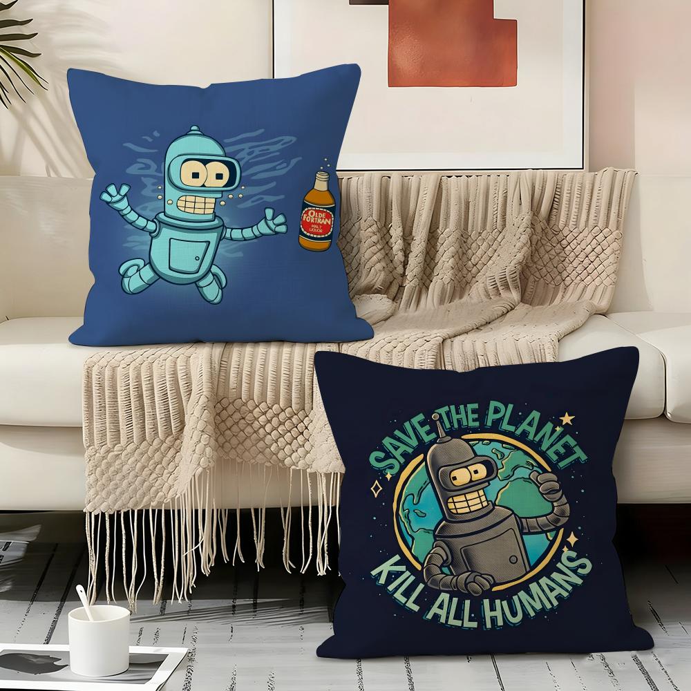 Anime F-Futurama B-Bender Pillow Case Pillowcase, Double-sided Printed, Sofa Cushion, Bedroom Headboard Pillow