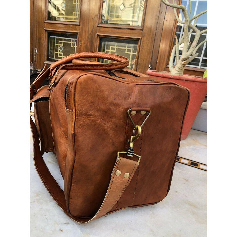 25" dámská kožená cestovní taška na víkendové cestování přes rameno do posilovny