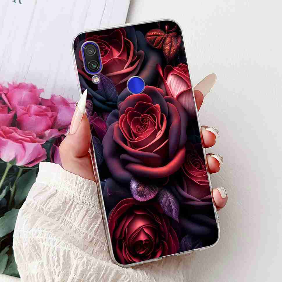 For Redmi Note 7 4G M1901F7G Case Fashion Painted Flowers Soft Silicone TPU Cover For Redmi Note 7Pro M1901F7S 6.3" Phone Shell