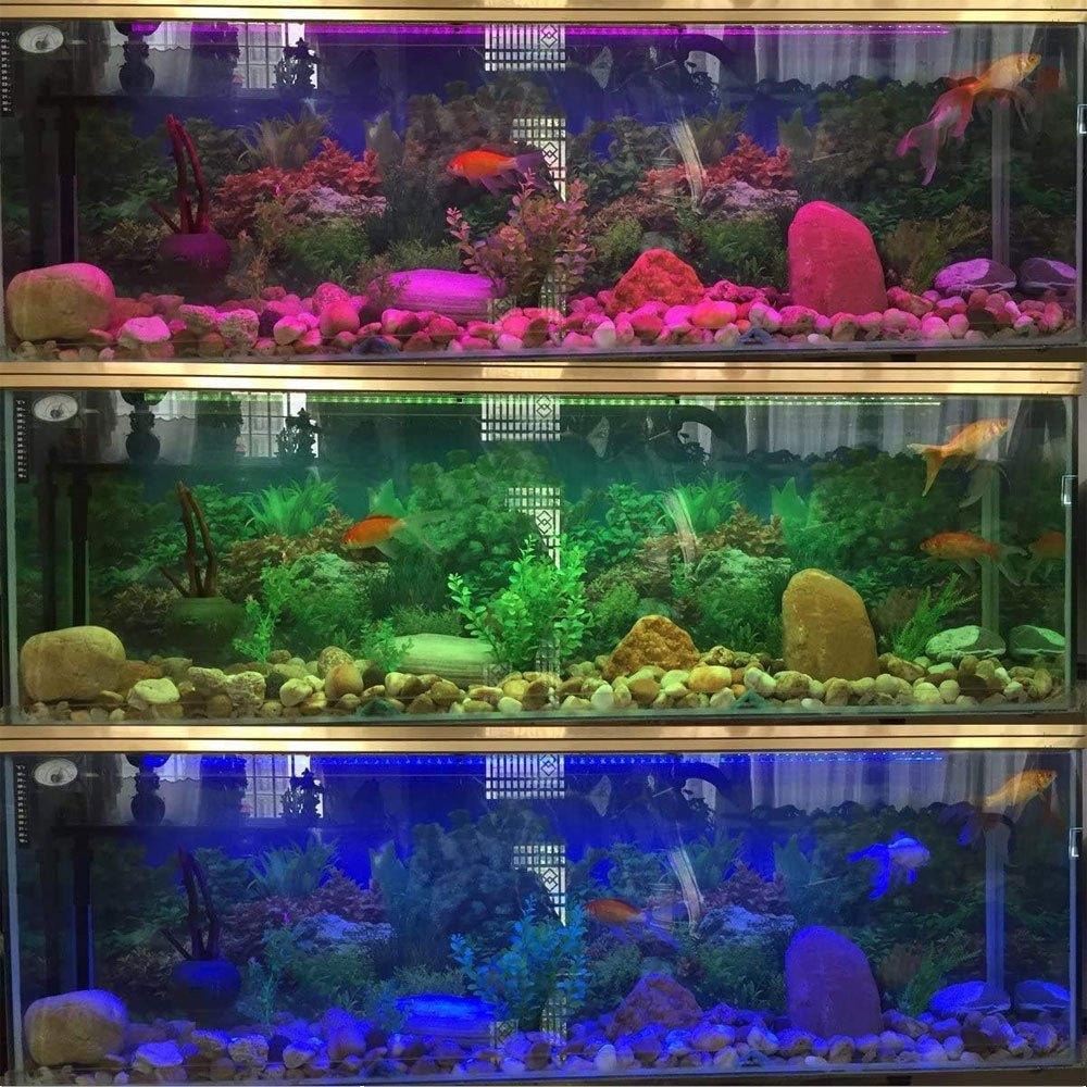 Luce LED a Spettro Completo RGB per Acquario Funzionamento con Telecomando, Lampada a Barra Luce LED per Acquario Spina per Acquari d'Acqua Dolce/Salata