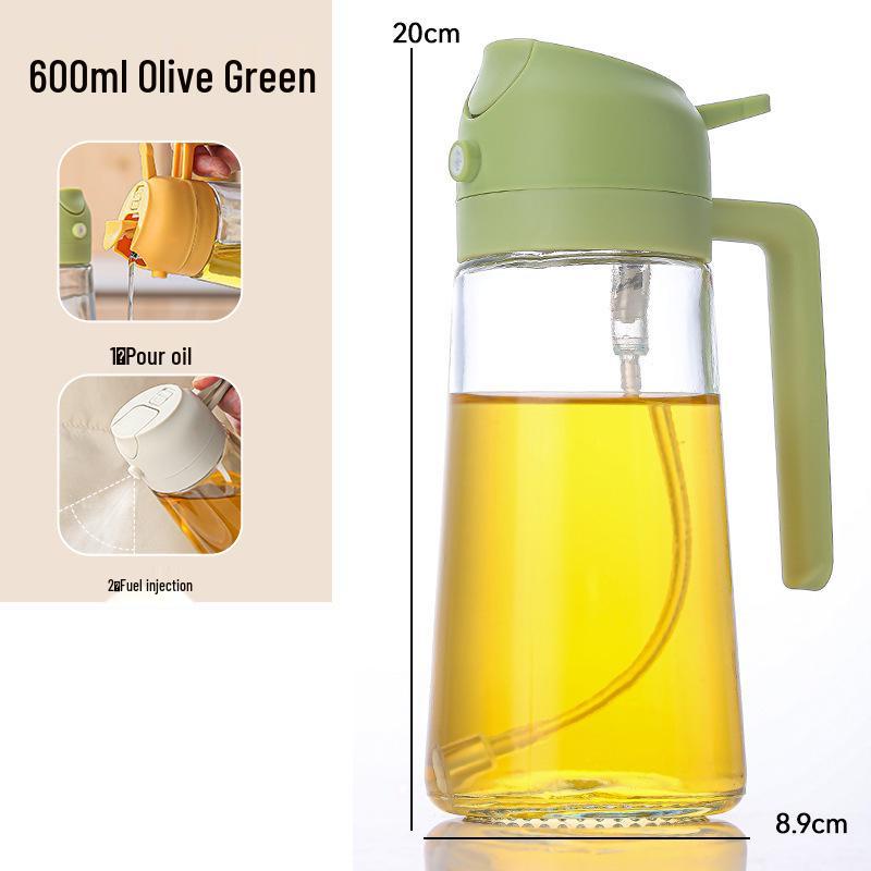 Dual-Function Leak-Proof Glass Oil Sprayer & Pourer for Kitchen
