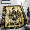 1PC How Train Dragon Patterned Flannel Blanket Suitable For All Seasons For Home Decor Warmth And Comfort Gifts Holiday Present