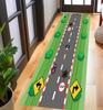 Kids Airport Runway Runner Rug Cartoon Aviation Traffic Themed Long Hallway Carpet Soft Non-Slip Play Floor Mat for Playroom