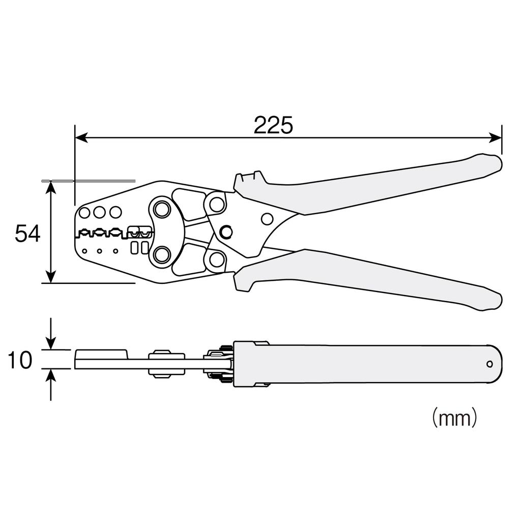 HOZAN crimping tool, compact multi-type that can crimp two types of terminals and multiple sizes with one tool, for insulated crimp terminalsbare