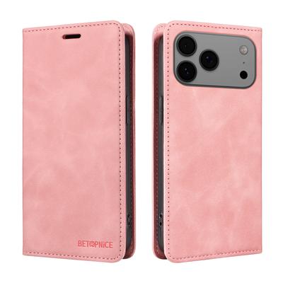 Pour Coque iPhone 17 Pro Max BETOPNICE Fermeture Magnétique Blocage RFID Portefeuille Support Housse de Téléphone en Cuir