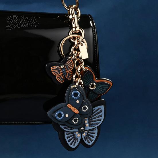 Durable Butterfly Keyring Keychain Pendant Imitation Leather Texture Key Chain