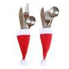 New 10PCS/Set Christmas Hat Holder Red Santa Claus Cutlery Bag Party Decor