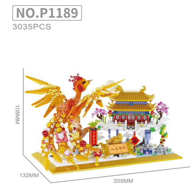 Chinese Style/Phoenix/Peacock Mascot Building Blocks Home Decoration Toys Children'S Gifts