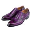 Fashion New Trendy Mens Dress Shoes Genuine Leather Oxford Handmade Wedding Party Banquet Dress Carving Craft Adult Shoe Original Design