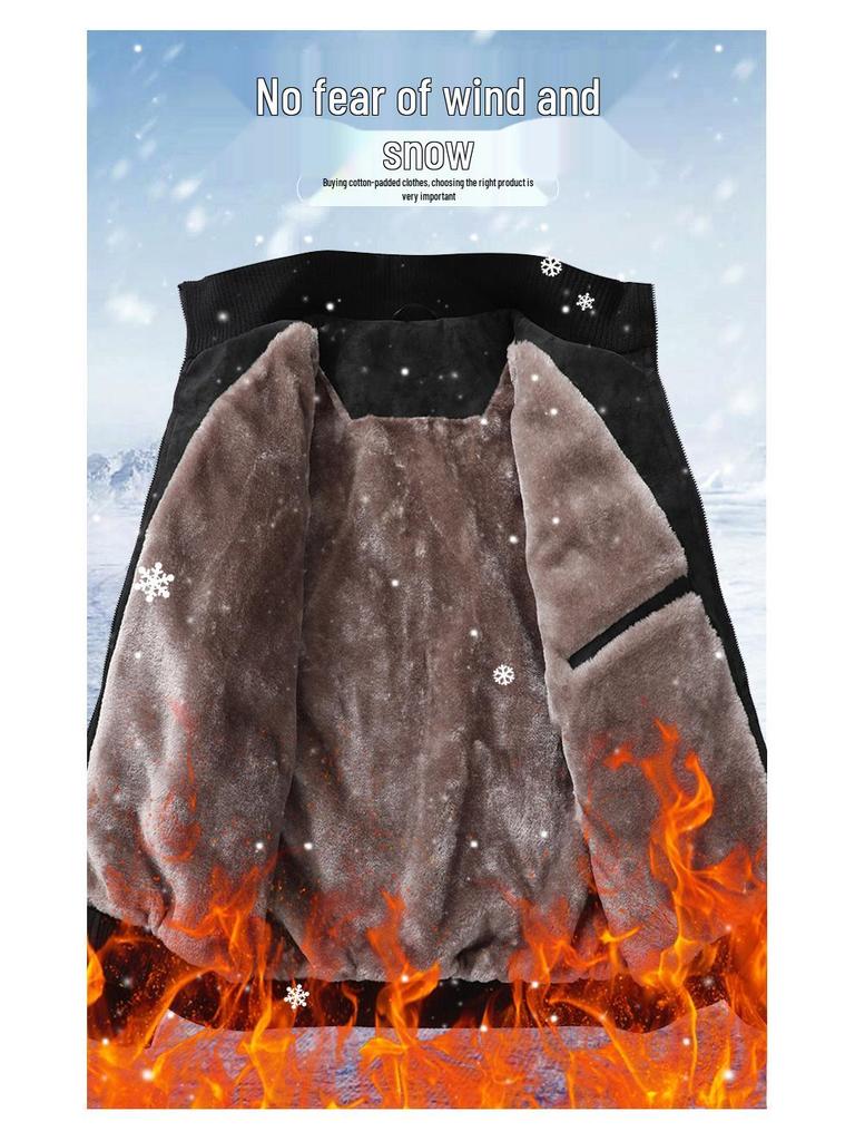 Men's Plus Size Fleece Lined Leather Baseball Jacket