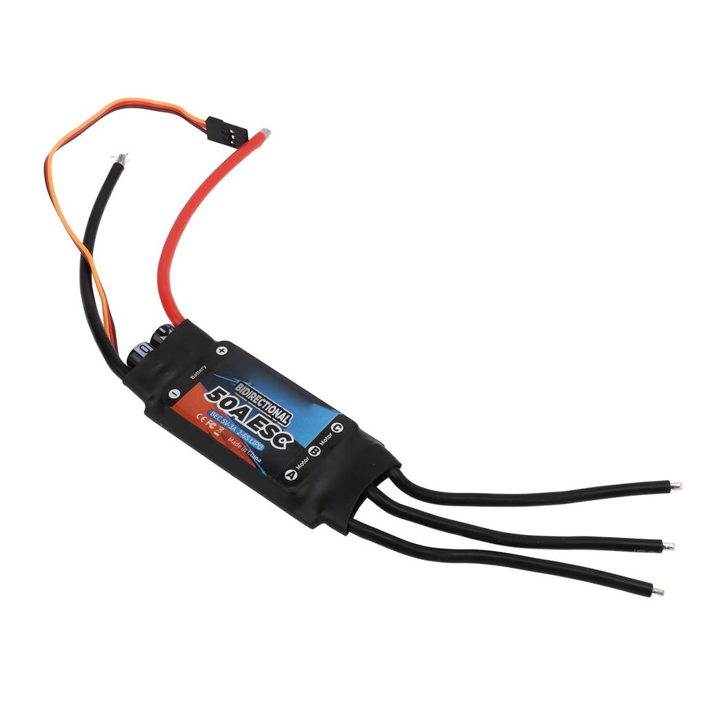 Brushless Electric Speed Controller Bidirectional Black 50A RC Car ESC for Boat Underwater
