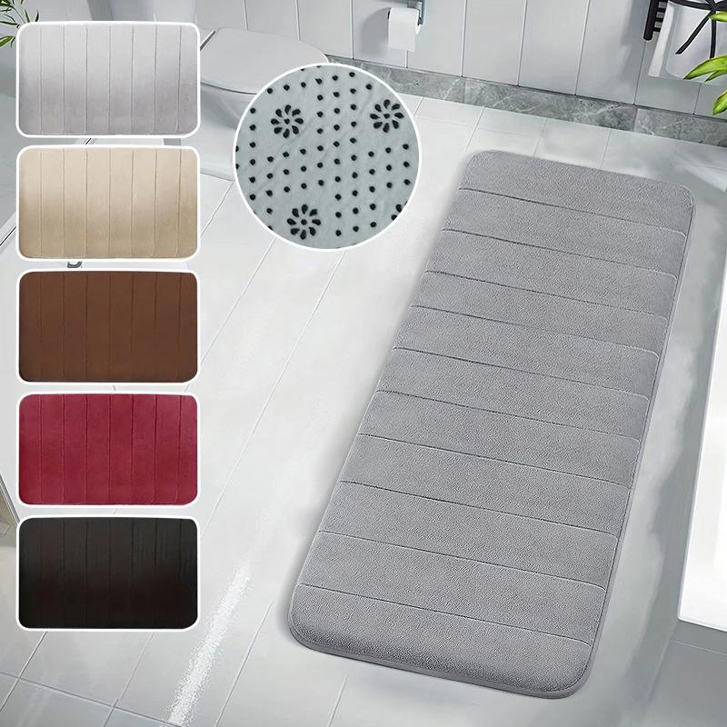 Badrumsmatta i korallfleece Set Tre Delar Toalettmatta Halkfri Enkel Enfärgad Golvmatta