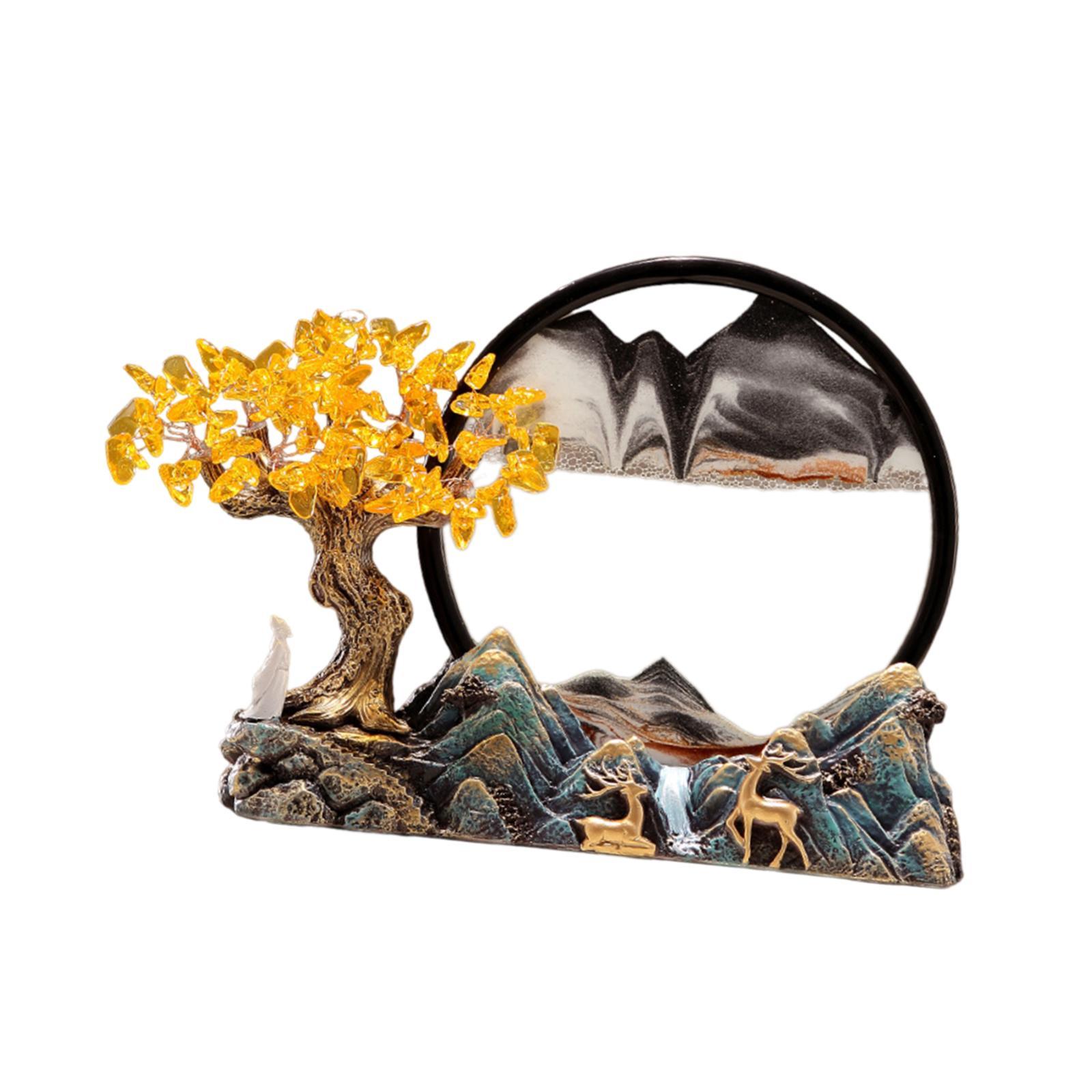 

3D движущаяся песчаная картина декор украшение подарок фигурка песочные часы круглые стеклянные