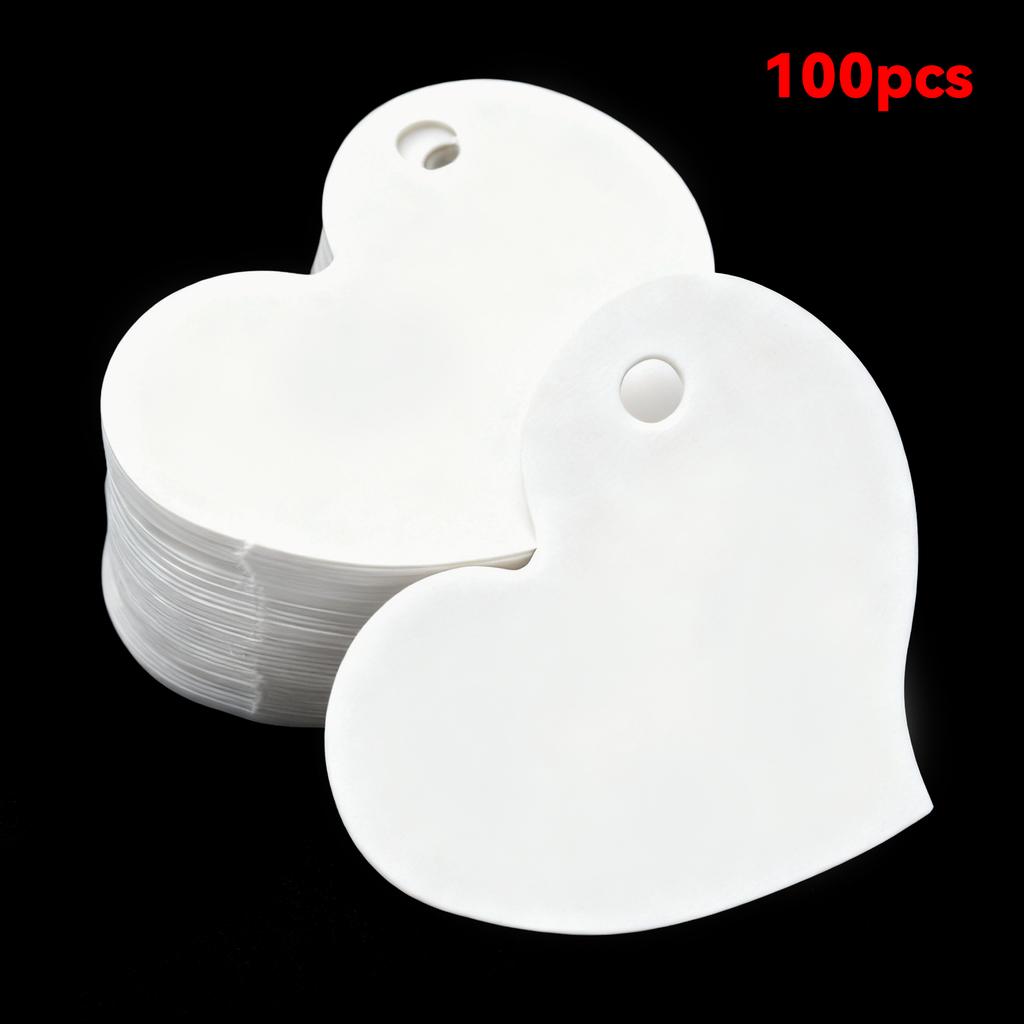 100/50Pcs Kraft Paper Heart Tags with Hole Valentine's Day Wedding Anniversary Gift Embellishment Party Room Decoration