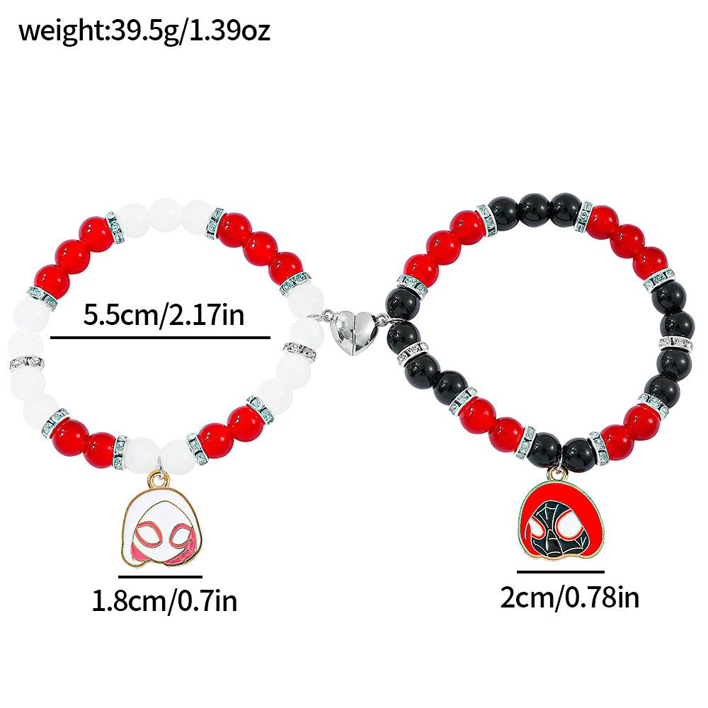 Braccialetti dell'amicizia di Spiderman, Migliore amico Bff, Halloween, Natale, Cordino coordinato, Catena con perline, Braccialetti per coppie, Nuovo,