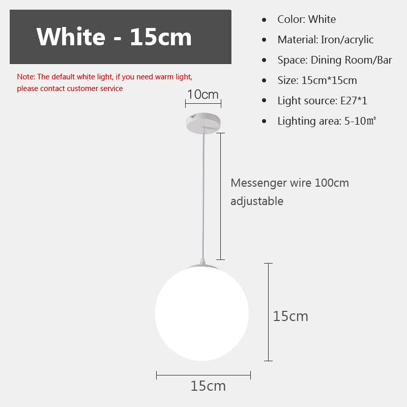 Moderne Pendelleuchten LED runde Kugel Projektlicht Verkaufsabteilung Restaurant Bar kreative weiße kugelförmige dekorative Beleuchtung