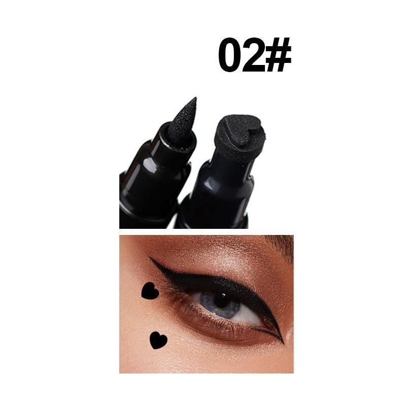Big Seal Stamp Liquid Eyeliner Pen Waterproof Fast Dry Black Eye Liner Pencil with Eyeliner Cosmetic Double-ended Eyeliner