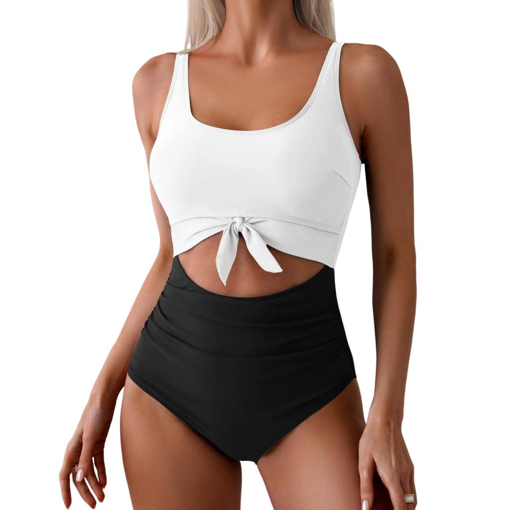 Women's Slim Fit Hollow,Out Tie,Waist One,Piece Swimsuit