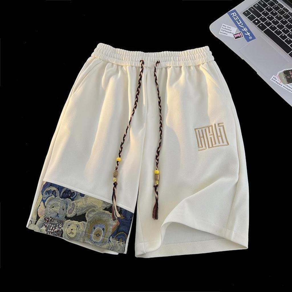 Shorts Esportivos Americanos Modernos Para Meninos Shorts de Estudante Casuais Largos Versáteis Calças de Praia