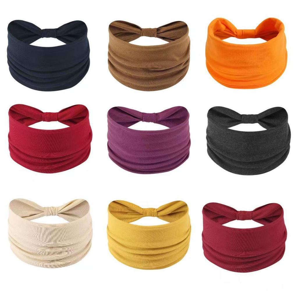 Bohemian Cashewblumen Elastisches Sport-Stirnband für Damen – Breiter Rand Haarreif zum Gesichtswaschen