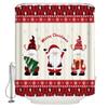 Christmas Gnomes Shower Curtain Set,Cute Winter Xmas Holiday Tree Buffalo Check Plaid Shower Curtains For Bathroom Decor,Hooks