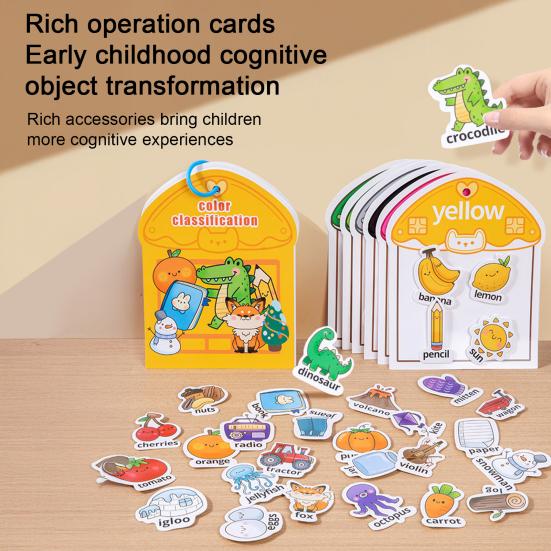 Kids Color Sorting Quiet Book Preschool Learning Number Color Cognition Activities Busy Book Fine
