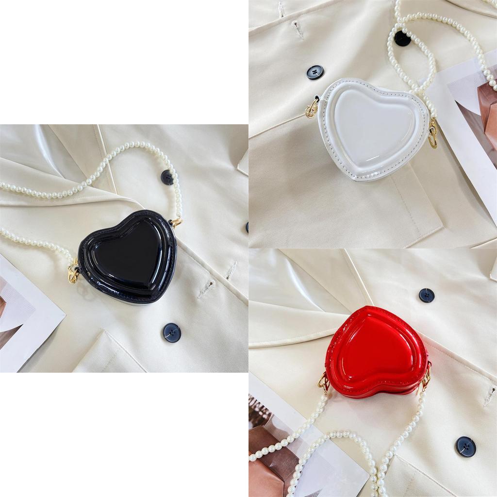 2024 Neue Mode Herzförmige Mini-Tasche Für Damen Stilvolle Perlen Schulter Crossbody-Tasche