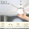 Smart Ultra-Quiet Adjustable 3-Speed Socket Ceiling Fan Lights with Remote Control for Home Bedroom Living Room Study Cooling