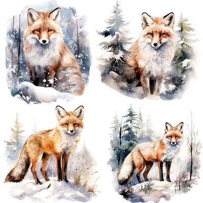 Tier Patchwinter Fuchs Cool Heat Transfer T-Shirt Hoodies Kleidung Aufkleber Diy Parches Ropa Aufkleber Patch Easy Print