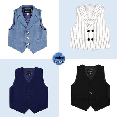 Children's Korean Style Plaid Vest and Striped Waistcoat for Boys - Summer Plus Size Performance Dress