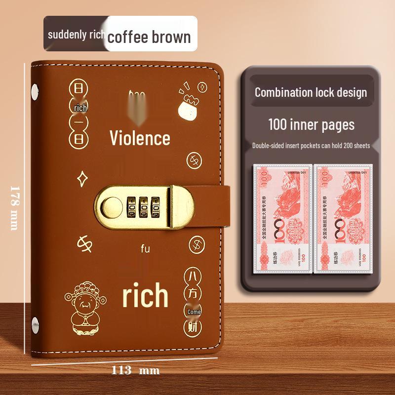 Popular Internet Celebrity Cash Savings Book: Large Capacity Password-Lock Album for Financial Management