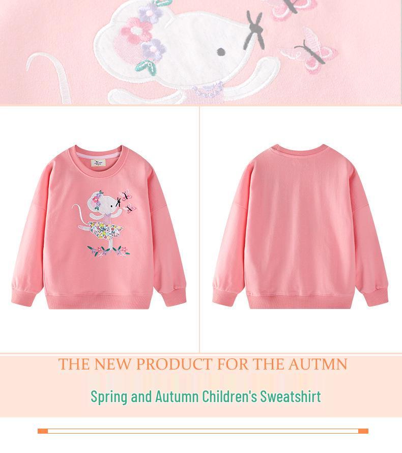 2025 New Style Girls' Spring Sweatshirt - Small & Medium Children's European & American Fashion