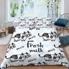 Cute Cows Duvet Cover Set Kawaii Farm Animal Bedding Set Microfiber Floral Comforter Cover Twin King For Kids Boys Girls Decor