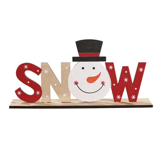 Christmas Table Decorations Wooden Sign, XMAS SNOW NOEL Tabletop Sign with Noel Base, Hollow Letter Centerpiece for Xmas Party Decor Holiday