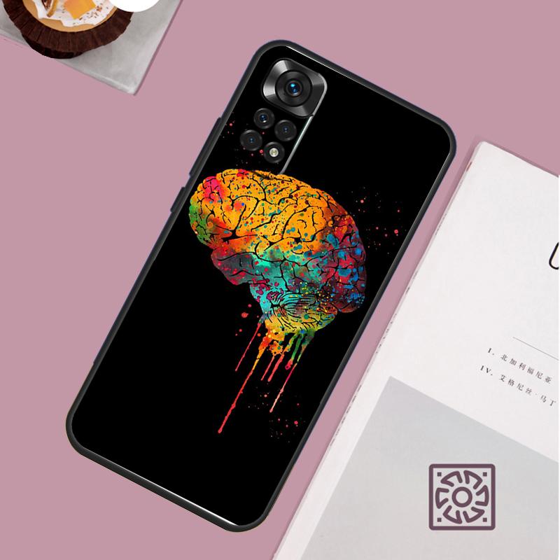 Human Heart Brain Lungs Phone Case For Xiaomi Redmi Note 13 12 12S 12C 13C 10 10C 9 9C 10S 11S 11 Pro Soft Cover