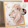 DIY Pearl Embroidery Diamond Painting Kit Majestic Lion Sparkling Beads Art Craft Handmade Decoration Gift for Home Use