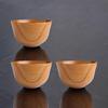 J-kitchens Miso Soup Bowls, Modern Wooden Design with Habanori Pattern and Lacquer, Set of 3, 11.5cm x 6.6cm, Current Model