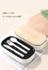 EFFORTS Fresh Lunch Bamboo Suitable for High School Lightweight L X 11cm W X Box, Microwaveable, 1-2L Capacity, Slim, Square, Easy-Care, Two-Tier,