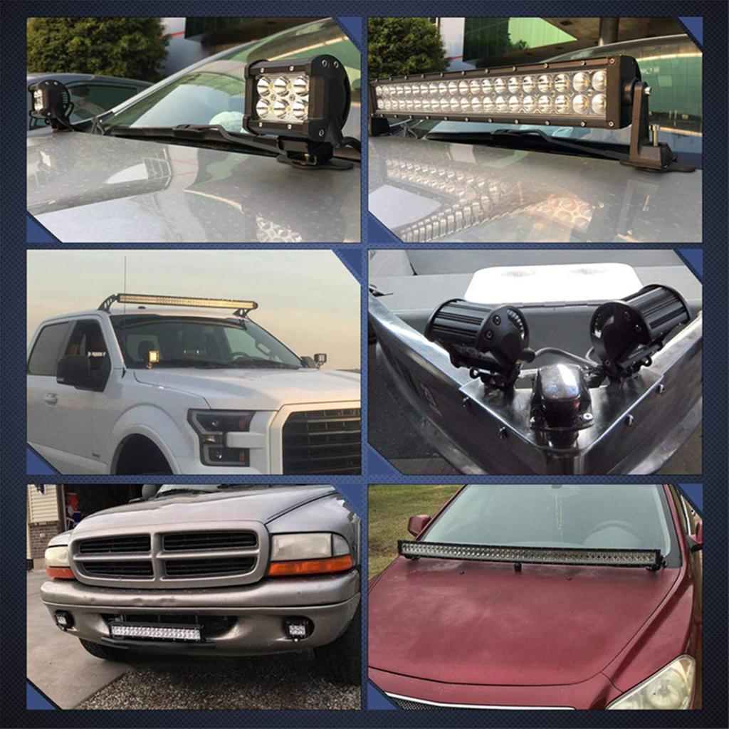 KIMISS Universal Hood LED Work Light, Adjustable Work Light Hood Mounting Bracket 304 Stainless Steel Car Truck Pickup SUV