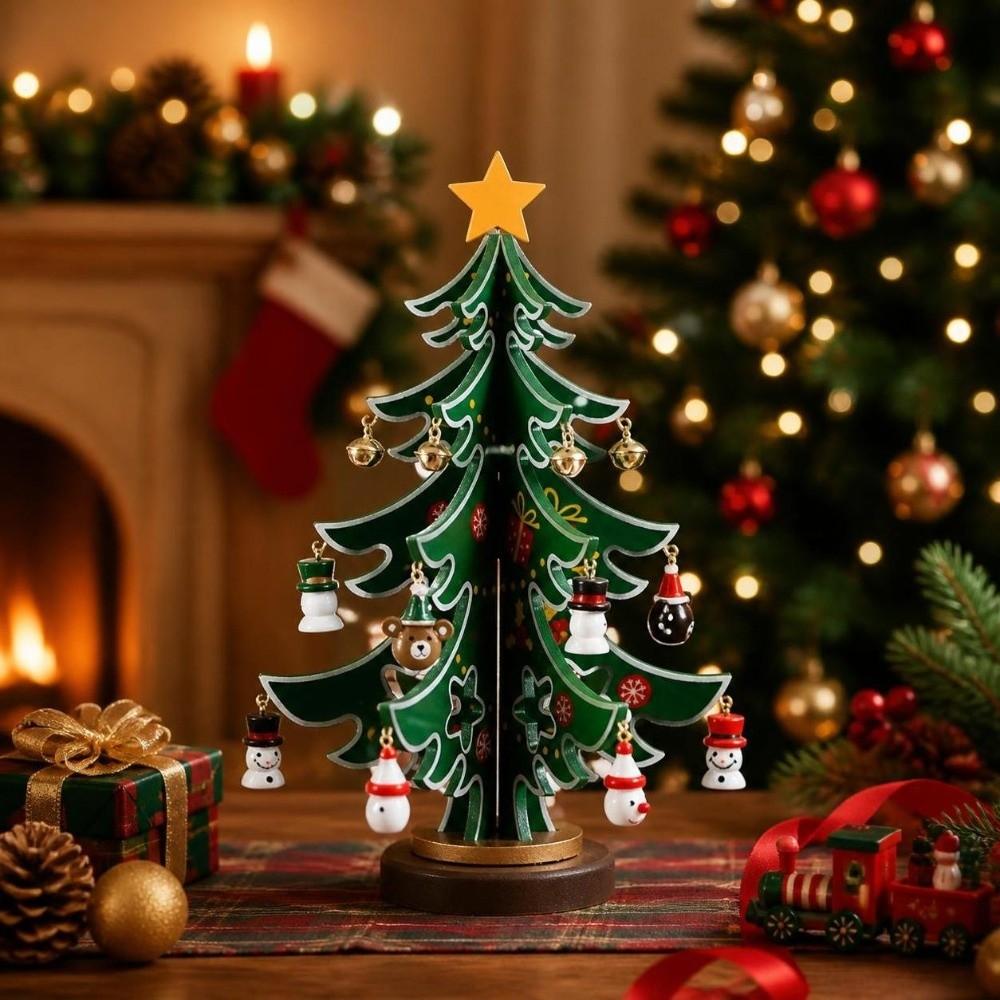 Reindeer Wood Christmas Tree Decoration Santa Pendant DIY Xmas Tree Ornaments Christmas Craft
