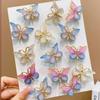 5pcs/set Butterfly Hair Clips Sweet Women Gradient Compact Hairpins Mini Infant Girls Cute Colors Barrette Headwear Attachments