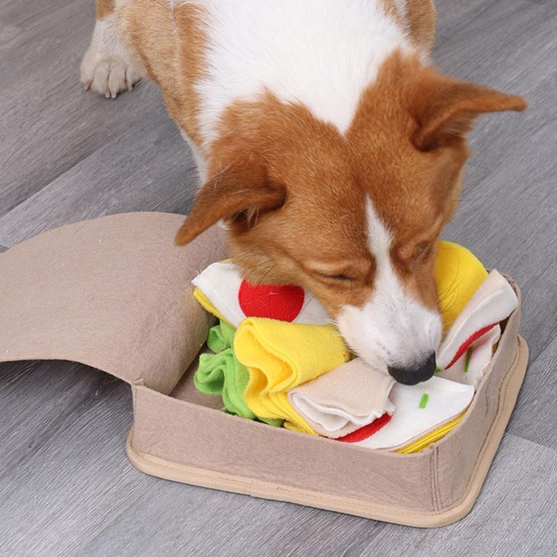 Pet Dog Snuffle Pad Slow Feeding Treats Pad Puppy Indoor Sniffing Mat Anti-Slip Dog Puzzle Mat for Boredom Cats Dogs