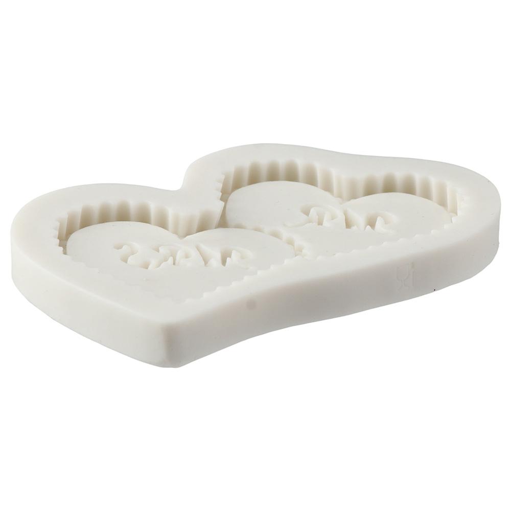 2pcs Silicone Wedding Chocolate Molds White Wedding Candy Molds Heart Fondant Molds  Cake Decorating