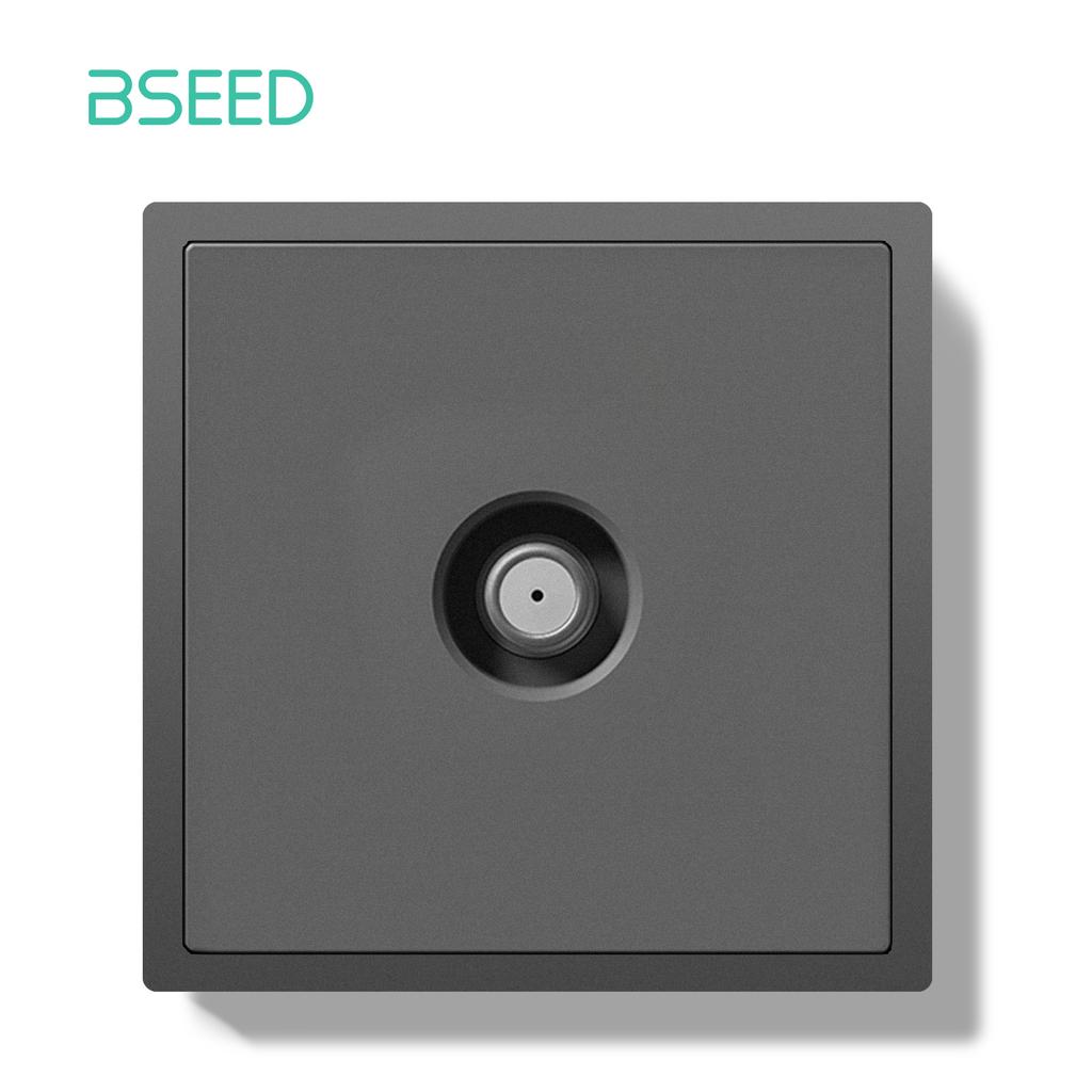 BSEED EU Large Button Wall Switches 1/2Gang 2Way 16A Wall Power Sockets Dual USB Phone Charge Port 5V Gray Home E-Series