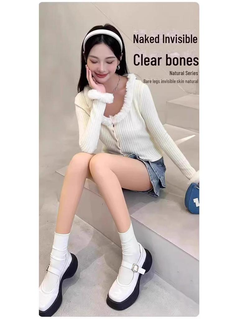 Plus Size Nude Leggings for Pear-Shaped Women - Velvet Pantyhose for Autumn & Winter