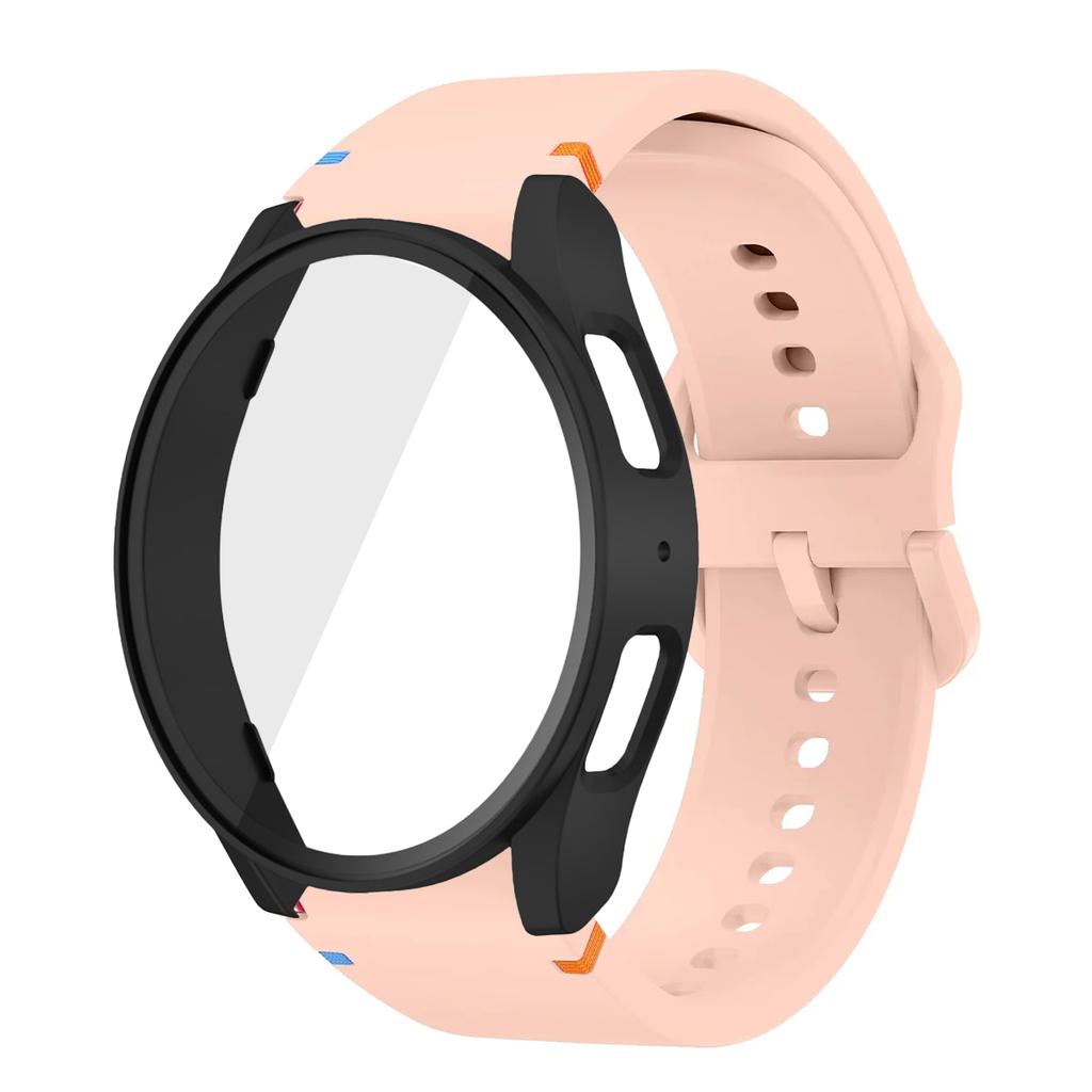 Silikonarmband für Samsung Watch 7 6 5 4 40mm 44mm 5Pro 45mm Armband Mit Hülle Displayschutz Bumper Abdeckung für Handgelenkschmuck