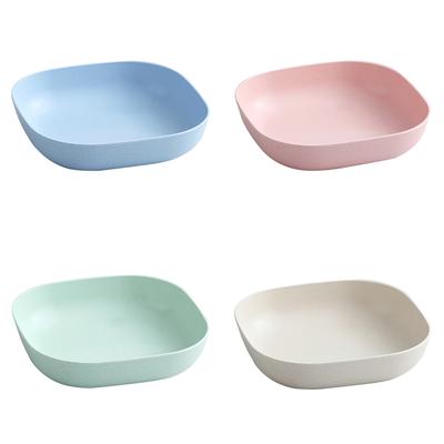 SW Ev Buğday Samanı Kırılmaz Aperatifler Meyve Kemikleri Tabağı Kare Salata Kasesi