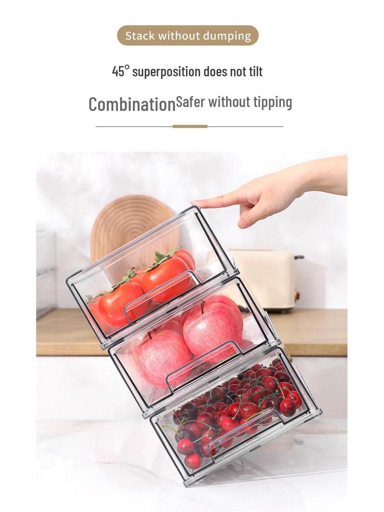 Clear Multilayer Refrigerator Organizer Box for Food, Fruit, Eggs, and Dumplings