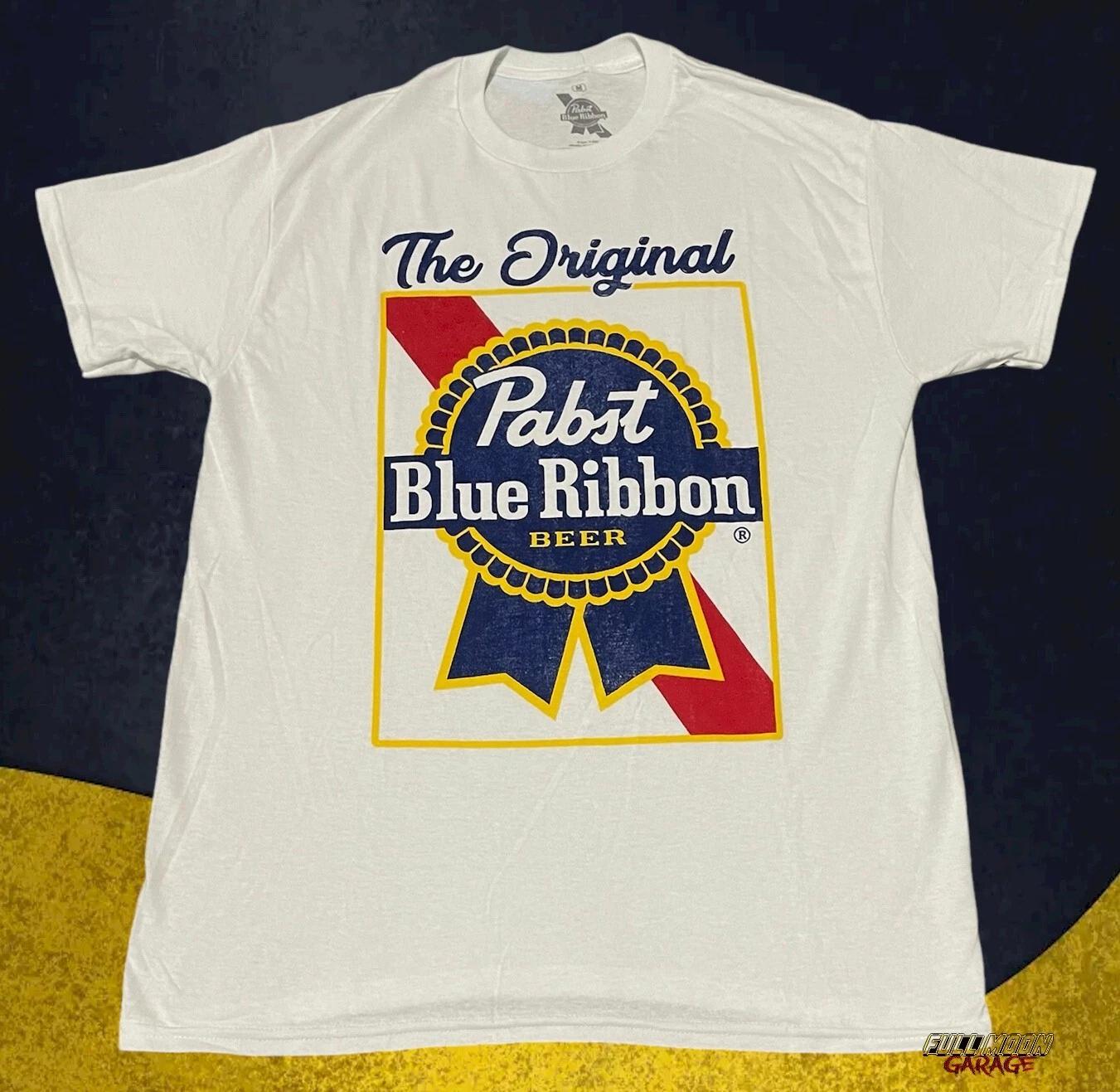 New Pabst Blue Ribbon Beer The Original Label Mens Vintage Classic T-Shirt M
