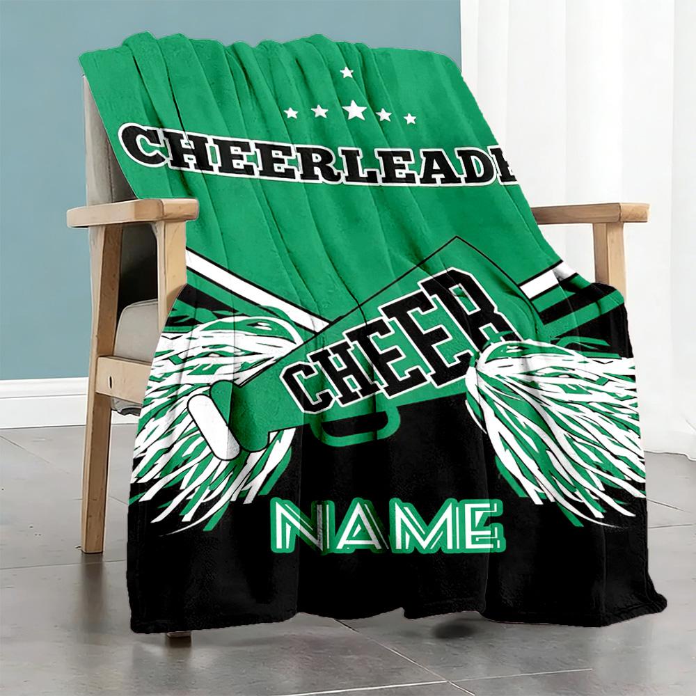 Green Personalized Name Blanket Multi-purpose Personalized Blanket Warmthful Decor Perfect for Seaside Nap Living Room Office Four Seasons Multipurpos